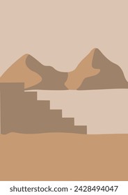 Abstract Landscape pre-made poster  to create unique and home decor, blogging
