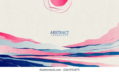 Paisaje abstracto con un sol reflexivo.	

