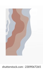 Abstract landscape scandinavian wall decor. Printable landscape wall art poster. Boho wall art print