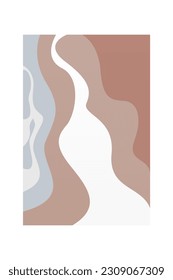 Abstract landscape scandinavian wall decor. Printable landscape wall art poster. Boho wall art print