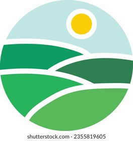 Abstract landscape scenery theme icon design on white background. Logo illustration for business purposes. Unique and beautiful logo. Abstract silhouette icon banner. Minimalist and modern template