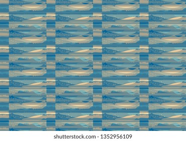 Abstract landscape seamless ornament. Print for fabric. Beautiful collection. Tapestry.