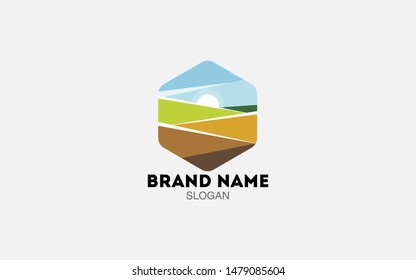 abstract landscape  stock vector logo