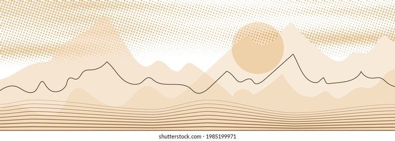 Abstrakte Landschaftsstilisierung, Vektorbanner