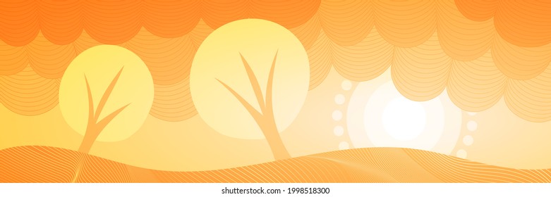 Abstract landscape stylization, vector banner