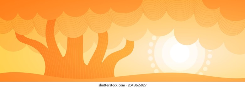Abstract landscape stylization, vector banner