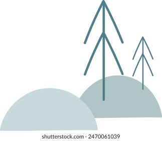 Abstract Landscape With Trees Vector Illustration
