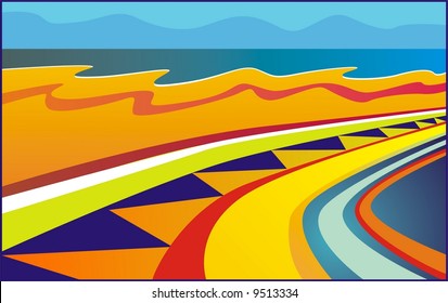 Abstract landscape. Vector.