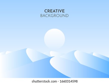 Abstract landscape. Vector banner with polygonal landscape illustration, Minimalist style