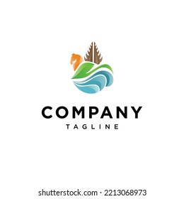 Abstract Landscape vector logo template