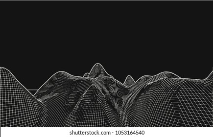 Abstract landscape. Vector outline illustration background. Brown. For your design
