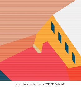 Paisaje abstracto. Ilustración polgonal vectorial con espacio para texto.