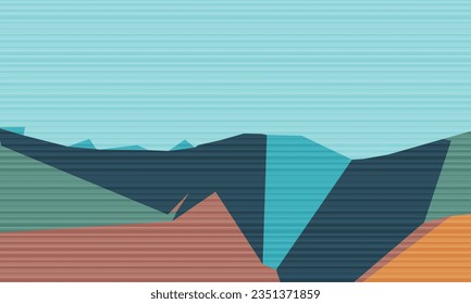 Abstract landscape. Vector polygonal illustration with space for text.