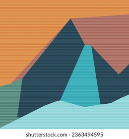Abstract landscape. Vector polygonal illustration with space for text.