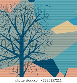 Abstract landscape. Vector polygonal illustration with space for text.