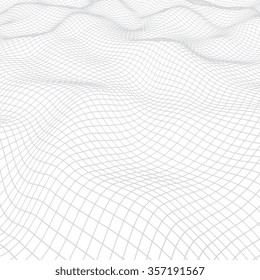 Abstract landscape vector surface. Cyberspace background
