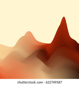 Abstract landscape.3d Vector colorful illustration.