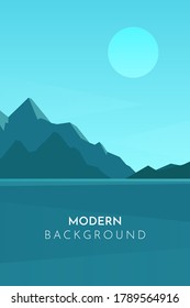 Abstract landscape.Natural wallpapers are a minimalist, polygonal concept. Mountains vector landscape in a flat style.