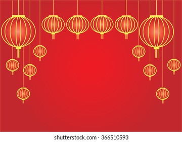 Abstract lantern chinese new year background vector design