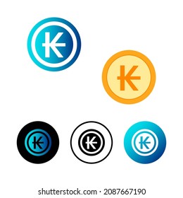 Abstract Laos Kip Currency Icon Illustration