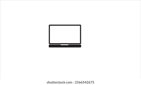 Abstract laptop computer symbol on white background.