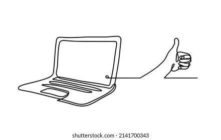 Abstract Laptop Hand Line Drawing On Stock Vector (Royalty Free ...