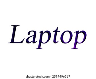 Abstract Laptop Text Effect Design White Background