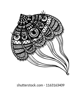 abstract large jellyfish. vector isolate