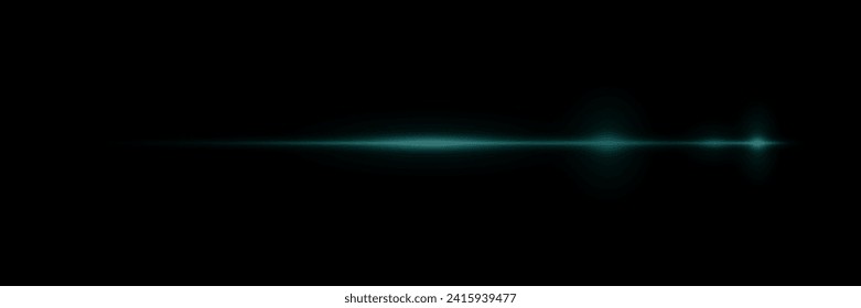 Rayo láser abstracto. Aislado sobre un fondo negro. Ilustración vectorial. El efecto de la luz y del resplandor.