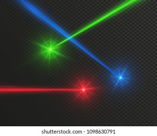 Abstract  laser beam. Transparent isolated on black background. Vector illustration.