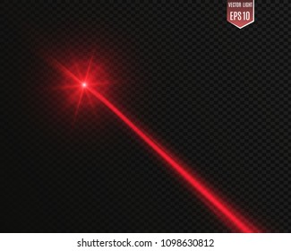 Abstract  laser beam. Transparent isolated on black background. Vector illustration.