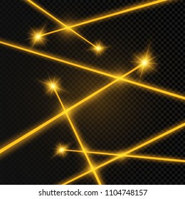 Abstract laser beam. Transparent isolated on black background. Vector illustration.