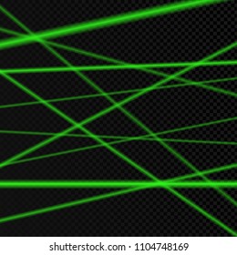 Abstract laser beam. Transparent isolated on black background. Vector illustration.