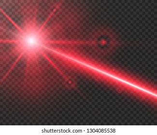 Abstract laser beam. Transparent isolated on black background. Vector illustration. 