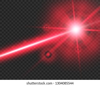Abstract laser beam. Transparent isolated on black background. Vector illustration. 