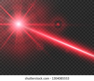 Abstract laser beam. Transparent isolated on black background. Vector illustration. 