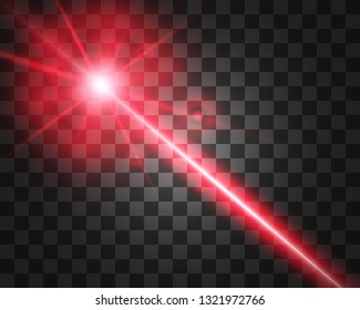 Abstract laser beam. Transparent isolated on black background. Vector illustration.