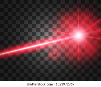 Abstract laser beam. Transparent isolated on black background. Vector illustration.