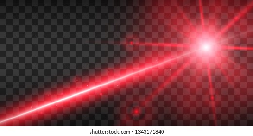 Abstract laser beam. Transparent isolated on black background. Vector illustration. 