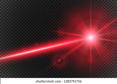 Abstract laser beam. Transparent isolated on black background. Vector illustration. 