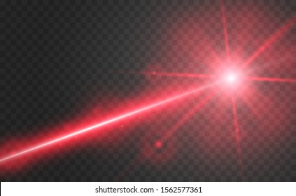 Abstract laser beam. Transparent isolated on black background. Vector illustration.