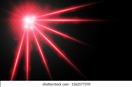 Abstract laser beam. Transparent isolated on black background. Vector illustration.