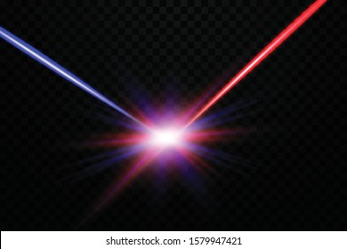 Abstract laser beam. Transparent isolated on black background. Vector illustration.