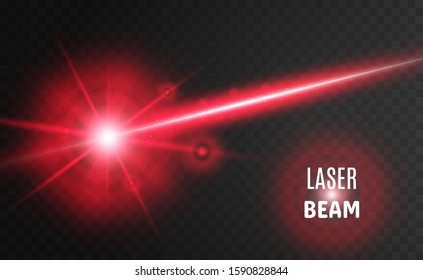 Abstract laser beam. Transparent isolated on black background. Vector illustration.