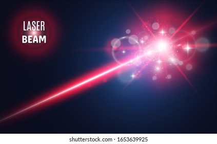 Abstract laser beam. Transparent isolated on black background. Vector illustration.