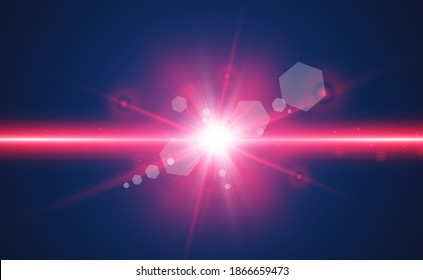 Abstract laser beam. Transparent isolated on black background. Vector illustration.	