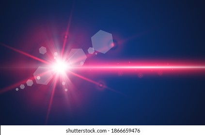 Abstract laser beam. Transparent isolated on black background. Vector illustration.	