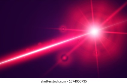 Abstract laser beam. Transparent isolated on black background. Vector illustration.
