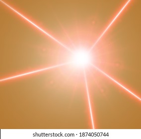 Abstract laser beam. Transparent isolated on black background. Vector illustration.