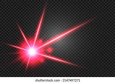 Abstract laser beam. Transparent isolated on black background. Vector illustration.	